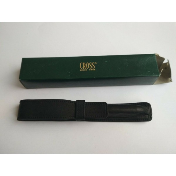 Original Cross # 5001 single pen black leather pouch. Made in Korea. NEW in box