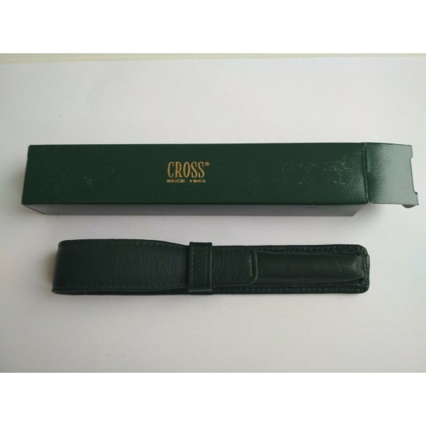 Original Cross # 5004 single pen Green leather pouch. Made in Korea. NEW in box