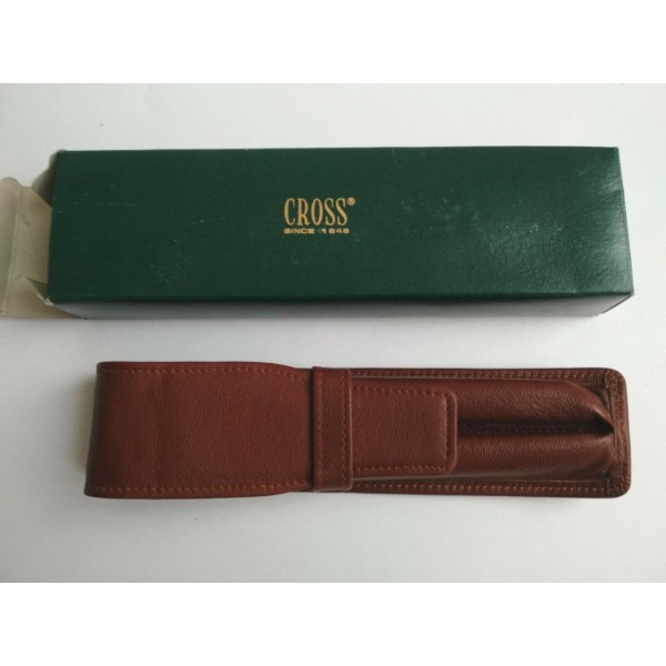 Original Cross # 5008 TAN double pen Brown leather case pouch. NEW in box
