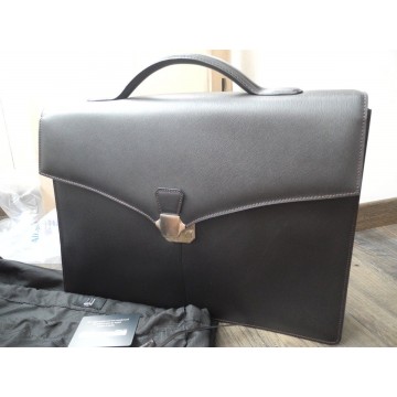 DUNHILL SIDECAR DOUBLE GUSSET LEATHER BRIEFCASE FA6060 ATTACHE CASE NEW SET