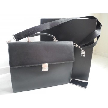MONTBLANC Meisterstuck SINGLE GUSSET BRIEFCASE FULL GRAIN LEATHER CASE 104606