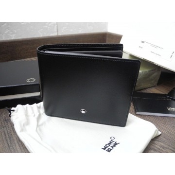 MONTBLANC WALLET BIFOLD 10CC BLACK LEATHER CREDIT CARD HOLDER CASE 5524 NEW