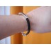 BARAKA 18K WHITE YELLOW GOLD 3 DIAMOND BRACELET Barakà ORO 750 Rubber Ct Armband