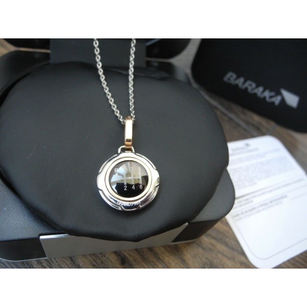 BARAKA GRAND PRIX GEAR BOX PENDANT 18K ROSE GOLD SS NECKLACE CHAIN Barakà ORO