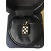 BARAKA GRAND PRIX PENDANT 18K ROSE GOLD ENAMEL CERAMIC SS NECKLACE Chain NEW SET