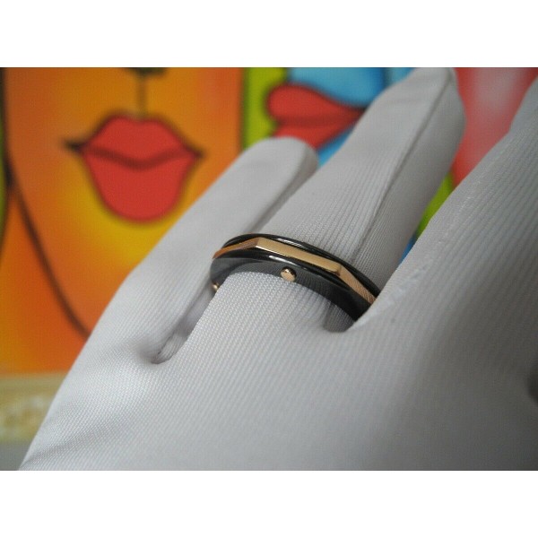BARAKA CYBORG CERAMIC 18K ROSE GOLD BAND RING Barakà ORO ANELLO US11 EU65 NOS