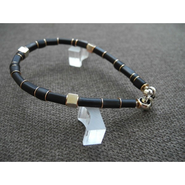 BARAKA BLACK SNAKE 18K ROSE YELLOW GOLD DIAMOND BRACELET Barakà ORO 750 Armband