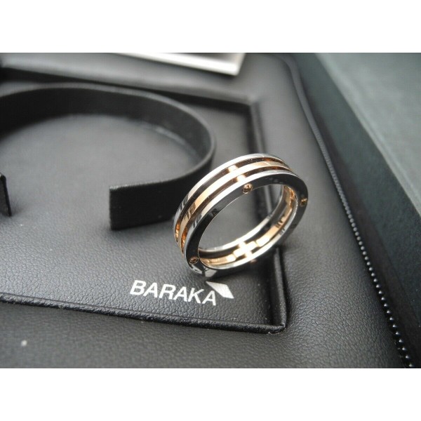 BARAKA TWO TONE 18K ROSE WHITE GOLD BAND RING Barakà WEDDING ANELLO US11 EU65
