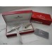 CARAN d'ACHE LEMAN MIRROR METAL POLISH Rhodium BALLPOINT PEN NEW SET