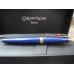 CARAN d'ACHE LEMAN Sapphire Blue GOLD TRIM LE MAN LACQUER 18K FOUNTAIN PEN NEW