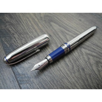 LOUIS CARTIER ART DECO LIMITED EDITION Finition Platine Laque Bleue FOUNTAIN PEN