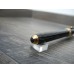CARTIER LOUIS CARTIER GROOVED GOLD Black Composite FRANCE CABOCHON STONE ROLLERBALL PEN