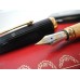 CARTIER LOUIS CARTIER 18K GOLD Noir Composite FOUNTAIN PEN 170024 NEW + MONTBLANC INK