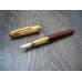 LOUIS CARTIER GOLD & LACQUE BORDEAUX 18K 2-TONE M NIB MAROON FOUNTAIN PEN
