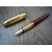 LOUIS CARTIER GOLD & LACQUE BORDEAUX 18K 2-TONE M NIB MAROON FOUNTAIN PEN