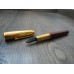 LOUIS CARTIER GOLD & LACQUE BORDEAUX 18K 2-TONE M NIB MAROON FOUNTAIN PEN