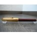 LOUIS CARTIER GOLD & LACQUE BORDEAUX 18K 2-TONE M NIB MAROON FOUNTAIN PEN
