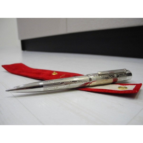 CARTIER PASHA CIRCUITS IMPRIMES PALLADIUM BALLPOINT PEN