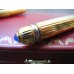 CARTIER PASHA de Yellow GOLD Plated 1993 year 18K GOLD F nib FOUNTAIN PEN BOX