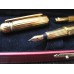 CARTIER PASHA de Yellow GOLD Plated 1993 year 18K GOLD F nib FOUNTAIN PEN BOX