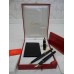 CARTIER DIABOLO 18K GOLD FOUNTAIN & BALLPOINT PEN LEATHER WALLET FULL RARE SET 