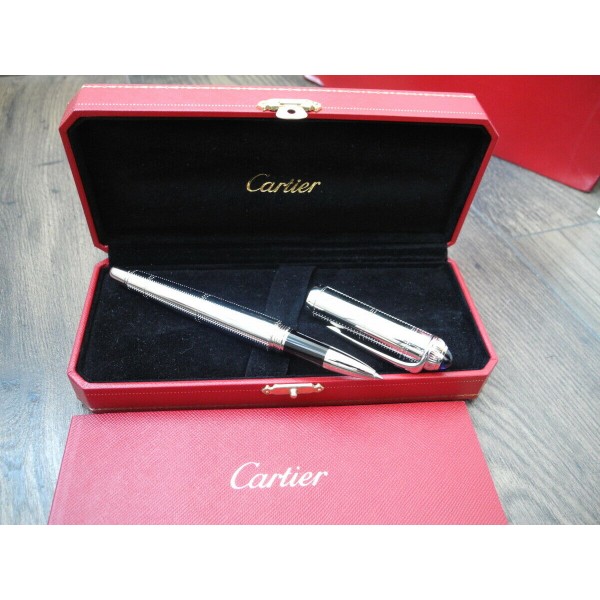 CARTIER TRANSATLANTIQUE ROADSTER RIVET MOTIF Palladium ROLLERBALL PEN NEW