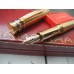 CARTIER TRINITY BRUSHED GOLD Plated 3 Rings 18K GOLD F nib FOUNTAIN PEN SET