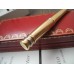 CARTIER TRINITY BRUSHED GOLD Plated 3 Rings 18K GOLD F nib FOUNTAIN PEN SET