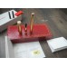 CARTIER TRINITY BRUSHED GOLD Plated 3 Rings 18K GOLD F nib FOUNTAIN PEN SET