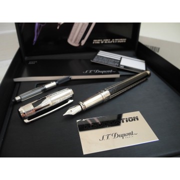 S.T. DUPONT REVELATION LIMITED EDITION 888 PLATINUM GOLD FOUNTAIN PEN NEW SET
