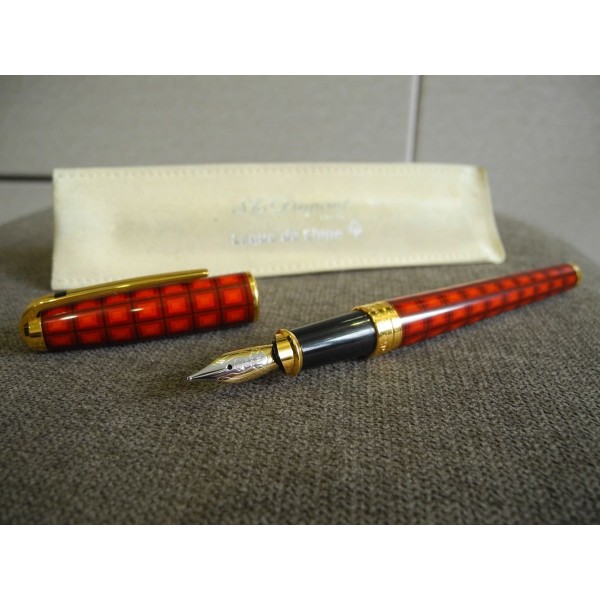 S.T. DUPONT OLYMPIO VERTIGO Chinese Lacquer 18K GOLD M nib FOUNTAIN PEN 