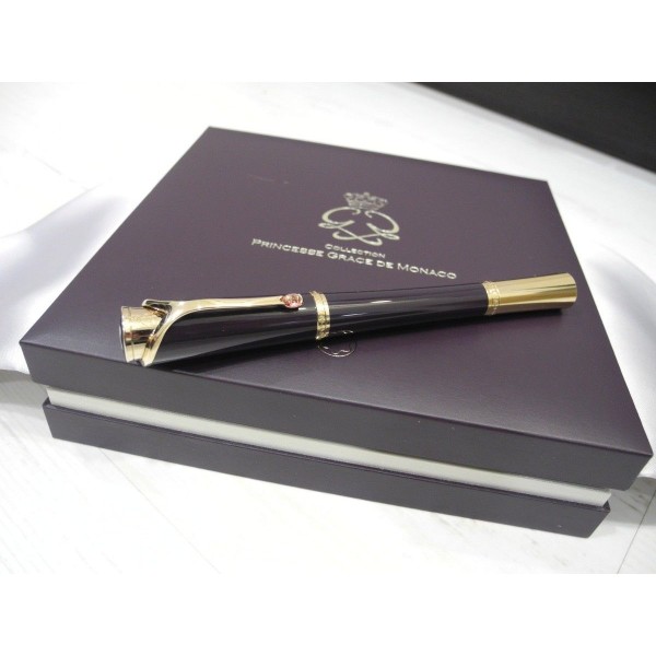 MONTBLANC PRINCESSE GRACE DE MONACO PINK TOPAZ PURPLE ROLLERBALL PEN