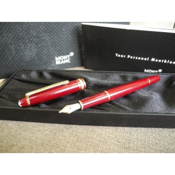 MONTBLANC MEISTERSTUCK 144 BURGUNDY BORDEAUX 14K GOLD M NIB FOUNTAIN PEN NEW SET