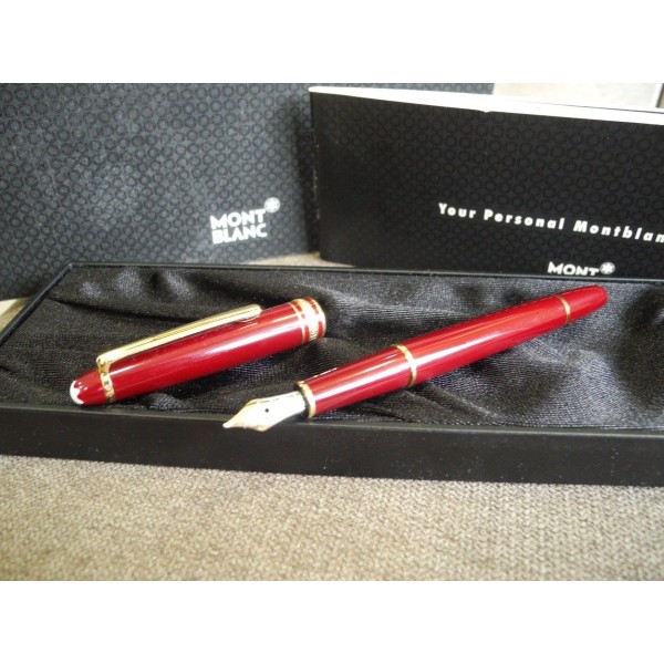 MONTBLANC MEISTERSTUCK 144 BURGUNDY BORDEAUX 14K GOLD M NIB FOUNTAIN PEN NEW SET