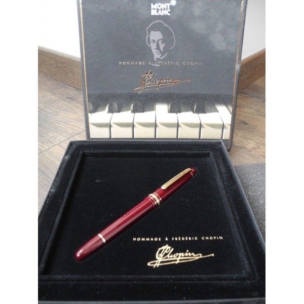 MONTBLANC 145R BORDEAUX CHOPIN BURGUNDY MEISTERSTUCK FOUNTAIN PEN BOX MINT