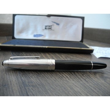 MONTBLANC SOLITAIRE DOUE SILVER BARLEY 146 LEGRAND 18K GOLD M nib FOUNTAIN PEN