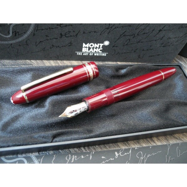 MONTBLANC MEISTERSTUCK LEGRAND RED 146R BURGUNDY 14K GOLD F nib BORDEAUX FOUNTAIN PEN SET NEW