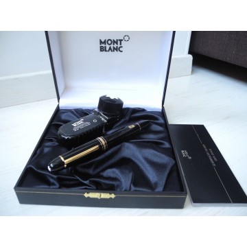 MONTBLANC 149 18K GOLD B nib FOUNTAIN PEN NEW SET + INK