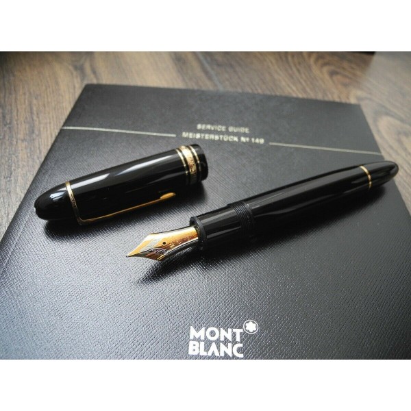MONTBLANC 149 SET 18K GOLD M NIB FOUNTAIN PEN + INK NOS NEVER INKED NEW