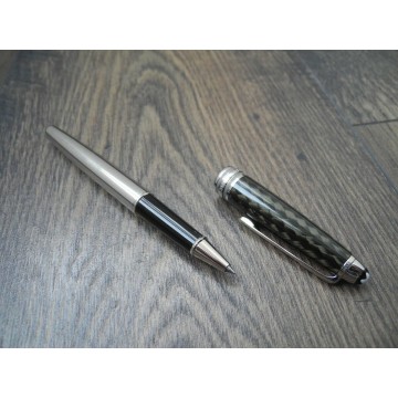 MONTBLANC Meisterstuck 163 SOLITAIRE CARBON & STEEL ROLLERBALL PEN