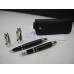 RARE SET MONTBLANC BOHEME BLACK SHARK SKIN 18K GOLD FOUNTAIN/ROLLERBALL PEN/CASE