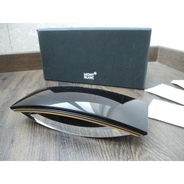 MONTBLANC Acrylic Crystal GOLD BLACK ROCKER INK BLOTTER ACCESSORY FOUNTAIN PEN