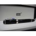 MONTBLANC BOHEME BLUE SAPPHIRE STONE PLATINUM 14K GOLD NIB FOUNTAIN PEN