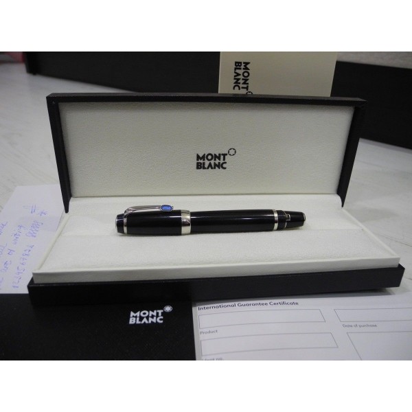 MONTBLANC BOHEME BLUE SAPPHIRE STONE PLATINUM 14K GOLD NIB FOUNTAIN PEN