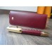 MONTBLANC BOHEME JEWELS RHODOLITE RED LEATHER 18K GOLD FOUNTAIN PEN POUCH NEW