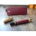 MONTBLANC BOHEME JEWELS RHODOLITE RED LEATHER 18K GOLD FOUNTAIN PEN POUCH NEW