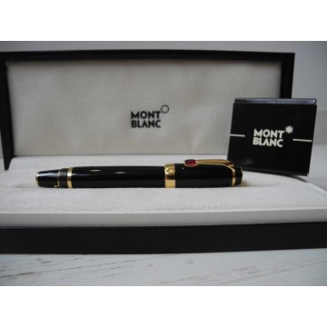 MONTBLANC BOHEME ROUGE RUBY 14K GOLD F nib FOUNTAIN PEN NEVER INKED + INK SET