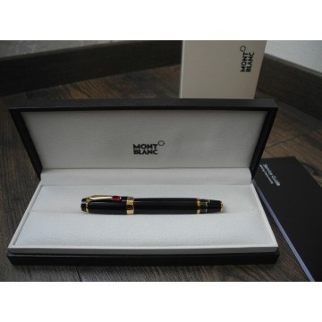 MONTBLANC BOHEME RETRACTABLE ROUGE RUBY Stone 14K GOLD Fountain Pen FULL SET NEW