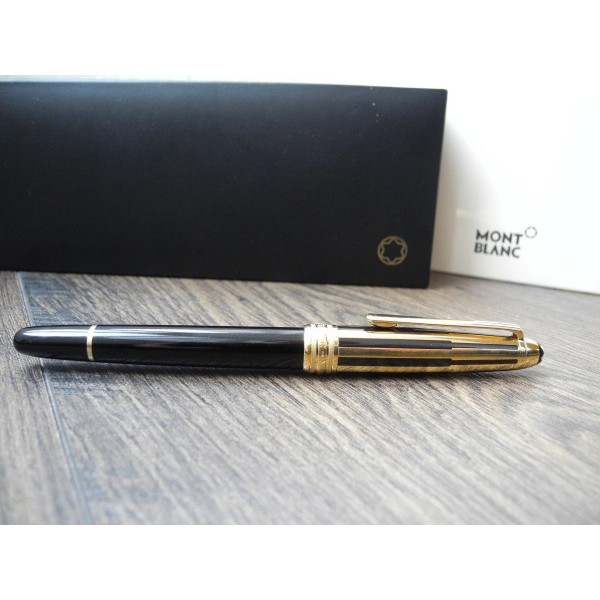 MONTBLANC Meisterstuck SOLITAIRE DOUE GOLD Black ROLLERBALL PEN 35989