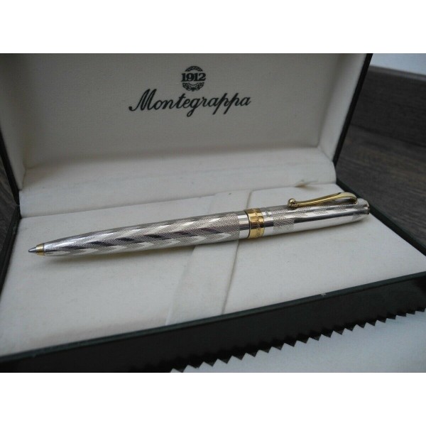 MONTEGRAPPA 402 STERLING SILVER Canova Guilloche BALLPOINT PEN